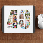 FotoCollage 40. Geburtstag Nummer 40 Personalisier Mousepad<br><div class="desc">Erstellen Sie Ihr eigenes personalisiertes Mauspad für ein einzigartiges 40. Geburtstagsgeschenk. Die Zahl 40 Foto-Collage ist auf einem weißen Hintergrund mit kluger Holzkohle-grauem Rand. Das Design umfasst bis zu 15 verschiedene Fotografien - in verschiedenen Formen und Größen - um Ihnen die Flexibilität zu geben, Ihre ausgewählten Bilder zu platzieren. Füllen...</div>