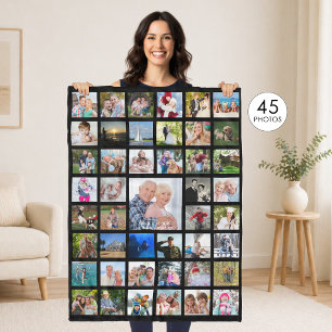 FotoCollage 45 Bilder bearbeitbare Farbe Personali Fleecedecke