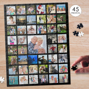 FotoCollage 45 Bilder Schwarz