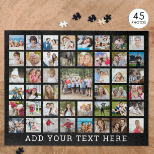 FotoCollage 45 Fotos Personalisiert Schwarz