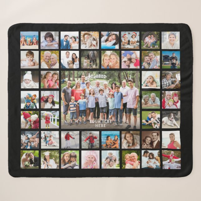 FotoCollage 45 Fotos Personalisierte, benutzerdefi Sherpadecke (Vorderseite (Horizontal))