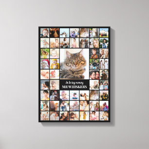 Fotocollage 52 Bilder 12x16 18x24 24x32 Schwarz Leinwanddruck