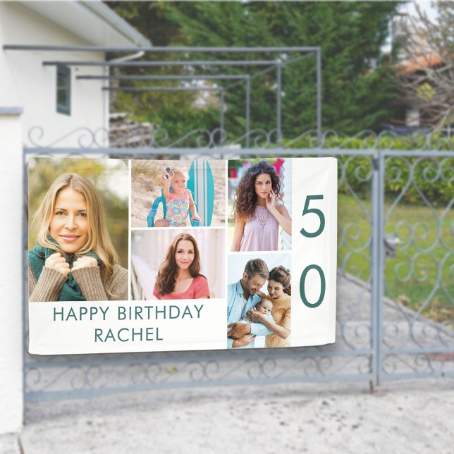 FotoCollage 5 Personalisiert 50. Geburtstag Banner (Von Creator hochgeladen)