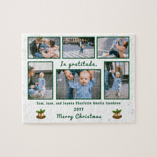 FotoCollage 6 Bilder Personalisiert weiß (Horizontal)