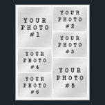 Fotocollage 6 Fotos Gitter Layout Fotopapier Fotodruck<br><div class="desc">Erstellen Sie Ihren eigenen Fotocollage-Druck unter Verwendung dieser leicht hochzuladenden 6-Foto-Rasterlayoutvorlage mit verschiedenen Formen und Größen von Bildern. Für das Format 21, 59 x 27, 94 cm geeignet, ist es ideal für die Erstellung von Scrapbook-Albumseiten, die in Ringbuch-Seitenschutzhüllen passen, oder wählen Sie benutzerdefinierte Größen für Fotovergrößerungsdrucke. Fügen Sie Text als...</div>