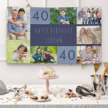 FotoCollage 7 Foto Personalisiert 40. Geburtstag Banner<br><div class="desc">Personalisiertes Banner zum 40. Geburtstag. Die Fotovorlage ist Set für Sie, 7 Ihrer Lieblings-Fotos hinzuzufügen, die in einer Foto-Collage um den Geburtstag Gruß angezeigt werden. Die Formulierung lautet einfach "Happy Birthday [dein Name]" in lässiger Typografie. "40" ist tatsächlich editierbar, wenn man dieses Design für einen anderen Geburtstag haben möchte. Dieses...</div>