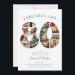 FotoCollage 80. Geburtstag elegant und zeitlos Einladung<br><div class="desc">Wie das Sprichwort sagt: "Das Leben fängt mit 80 an", und wie kann man diese unglaubliche Reise besser gedenken als mit einer einmaligen Geburtstagseinladung, die ein Leben voller Erinnerungen wahrhaftig erobert! Eine herzliche und visuell atemberaubende Hommage an das bemerkenswerte Leben. Jedes Foto erzählt eine einmalige Geschichte, von hochgeschätzten Kindheitsmomenten bis...</div>