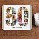 FotoCollage 80. Geburtstag Nummer 80 Custom Mousepad<br><div class="desc">Erstellen Sie Ihr eigenes personalisiertes Mauspad für ein einzigartiges 80. Geburtstagsgeschenk. Die 80-Foto-Collage ist auf einem weißen Hintergrund mit neutralen beigen Hafermehlrahmen und einer modernen Bronze-Typografie. Das Design umfasst bis zu 18 verschiedene Fotografien - in verschiedenen Formen und Größen - um Ihnen die Flexibilität zu geben, Ihre ausgewählten Bilder zu...</div>