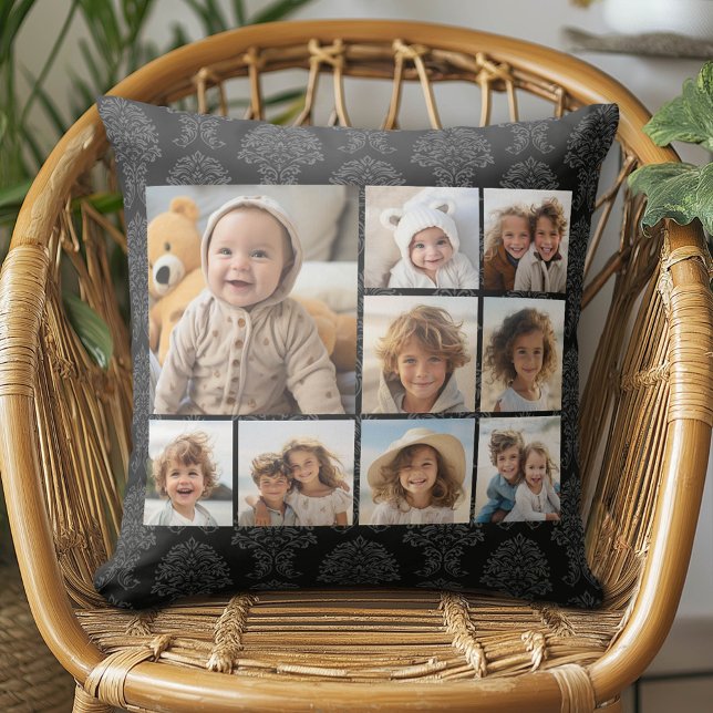 FotoCollage - 9 Fotos schwarz Kissen (Custom Photo Pillow - Add Your Own Pics!)