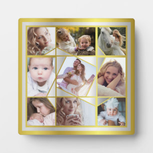 FotoCollage 9 Instagram Pic Gold Silver Fotoplatte