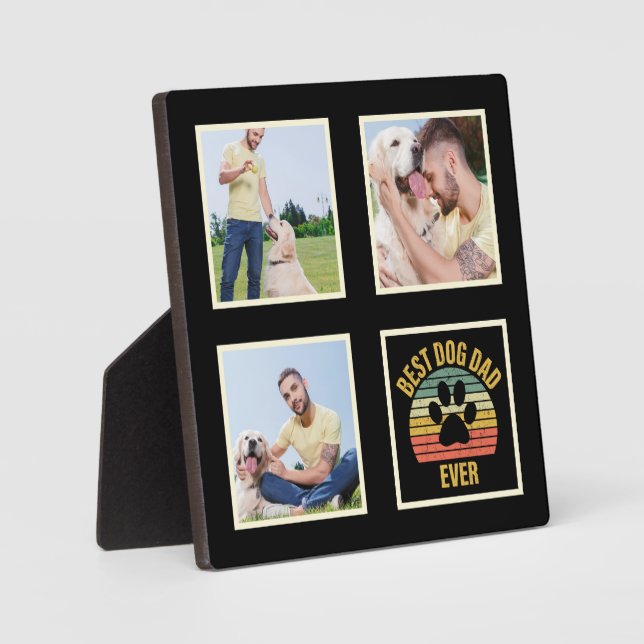 Fotocollage Bester Hund Vater je Plaque Fotoplatte (Vorderseite)