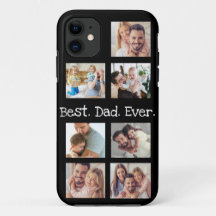 Fotocollage Bester Vater je in Schwarz und Weiß