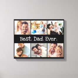 Fotocollage Bester Vater je in Schwarz und Weiß Leinwanddruck