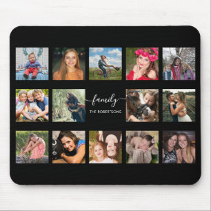FotoCollage Black Mousepad