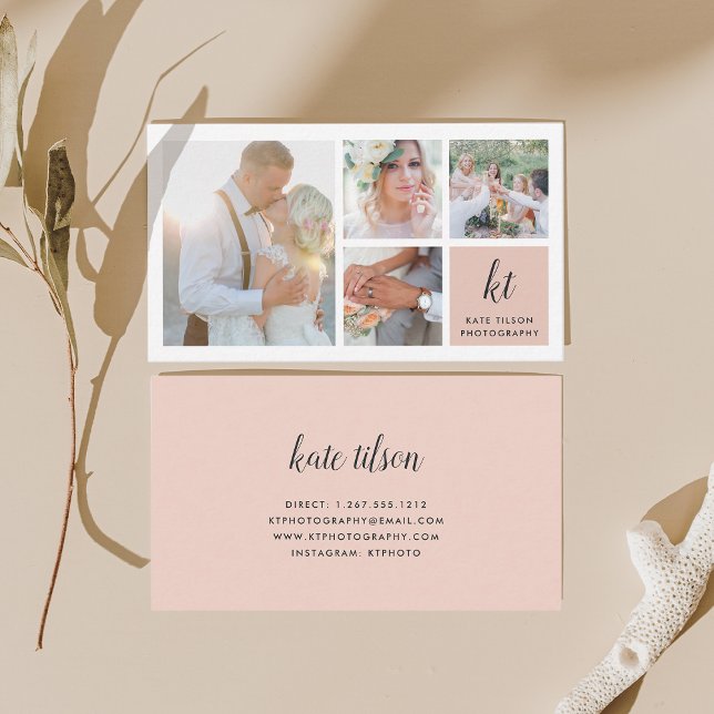 Fotocollage & Calligrafy Monogram Fotograf Visitenkarte (Von Creator hochgeladen)
