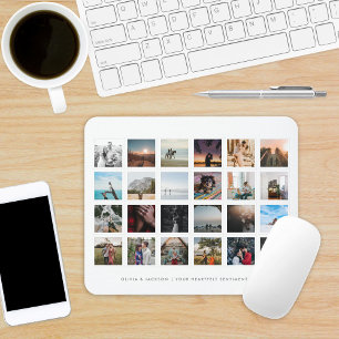 FotoCollage Custom Color White Mousepad