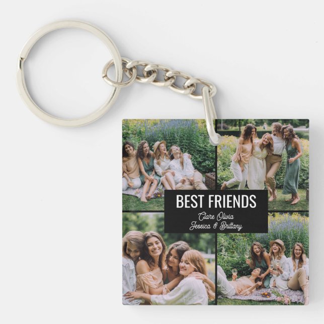 FotoCollage der besten Freunde Schlüsselanhänger (Vorderseite)