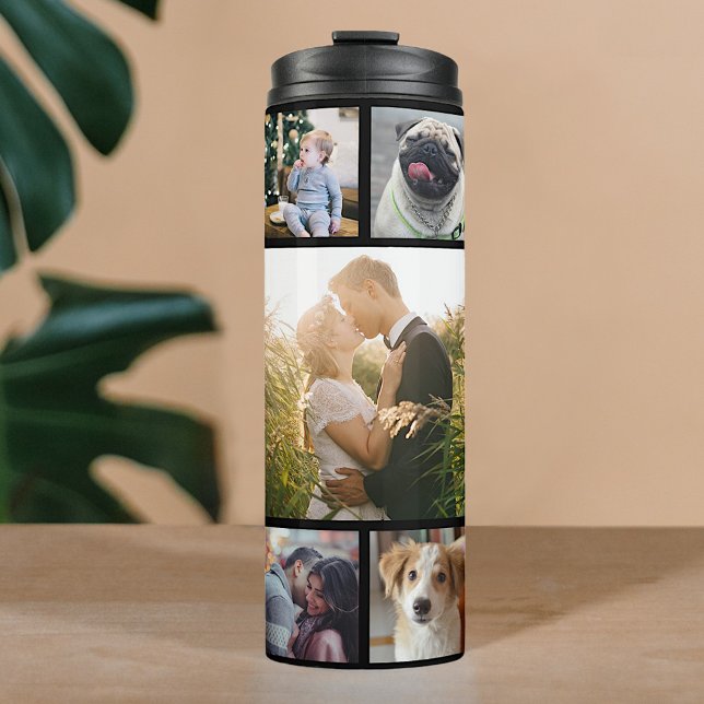 FotoCollage der Familie 11 Custom Pictures | Schwa Thermosbecher (Von Creator hochgeladen)