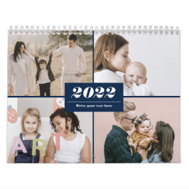 FotoCollage der Familie 2022 Moderne, einfache Ele Kalender