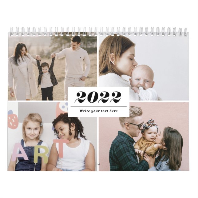 FotoCollage der Familie 2022 Modernes, einfaches E Kalender (Titelbild)