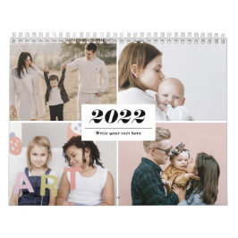 FotoCollage der Familie 2022 Modernes, einfaches E Kalender