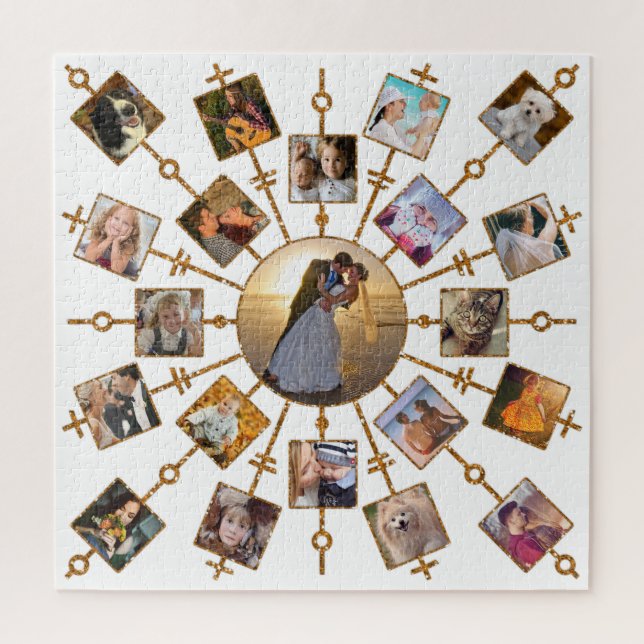 FotoCollage der Familie 21 Bilder Hübsches White G (Vertikal)