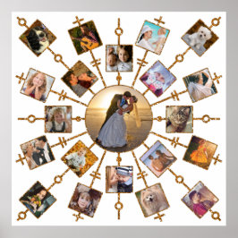 FotoCollage der Familie 21 Bilder Hübsches White G Poster