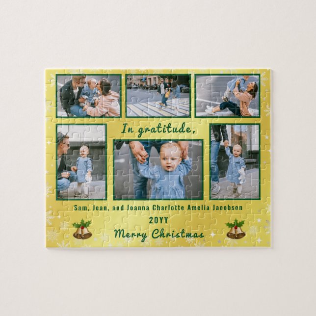FotoCollage der Familie 6 Bilder Golden Personalis (Horizontal)