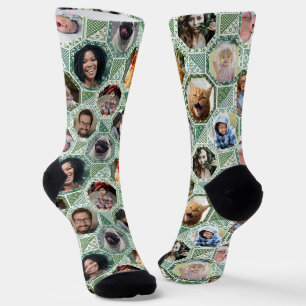 FotoCollage der Familie Easy Green Quilt Look 12 B Socken