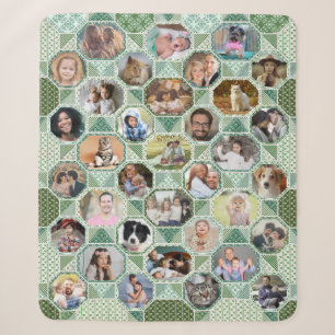 FotoCollage der Familie Easy Green Quilt Look 35 B Sherpadecke
