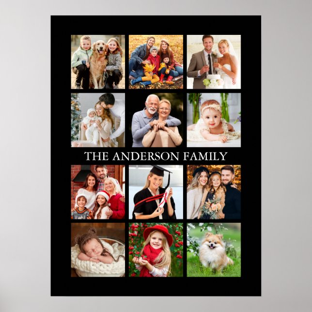 FotoCollage der Familie - Wählen Sie Ihre Farbe Poster (Vorne)