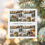 FotoCollage der modernen Schreibmaschine Keramikornament<br><div class="desc">Erstellen Sie Ihre eigene Foto Collage Weihnachtsschmuck. Fügen Sie einfach Ihre eigenen Bilder und Texte für ein individuelles Ornament in dieser Feriensaison hinzu.</div>