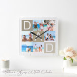 FotoCollage des modernen Vaters Quadratische Wanduhr<br><div class="desc">Mit dieser Custom Modern Vatertag Foto Collage Square Wall Uhr, einer perfekten Mischung aus Kunst und Funktion, können Sie Ihren Raum erobern. Ein perfektes Memento Ihrer gepflegten Momente mit Ihren Lieben, diese Wanduhr ist nicht nur ein Zeitstück, sondern eine Aussage! Jede Uhr besticht durch eine einzigartige Collage Ihrer ausgewählten Bilder,...</div>