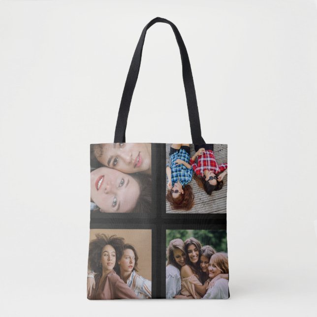 FotoCollage Einzigartig Personalisieren 4 Foto Tasche (Vorderseite)