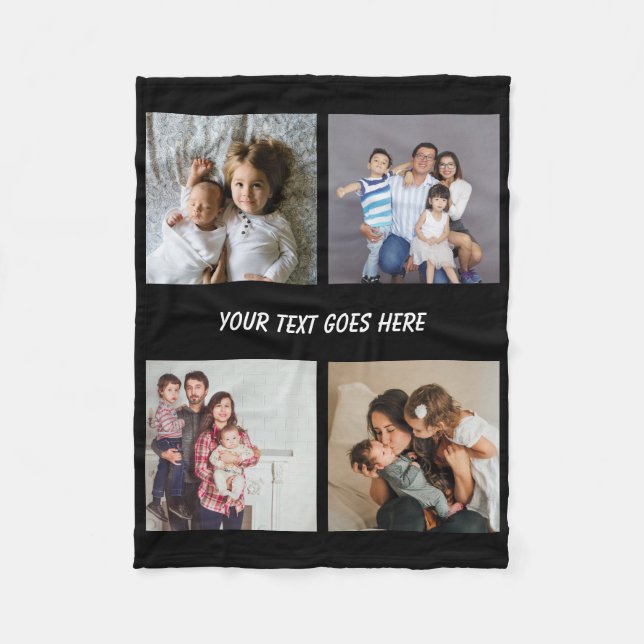 FotoCollage Einzigartige Personalisierte DIY-Benut Fleecedecke (Vorderseite)