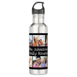 Fotocollage Family Wiedersehen Personalisiert Blac Edelstahlflasche