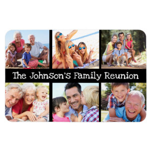 Fotocollage Family Wiedersehen Personalisiert Blac Magnet