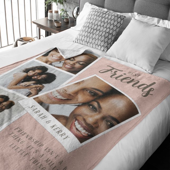 Fotocollage-Fleece-Decke für beste Freunde Fleecedecke (Von Creator hochgeladen)
