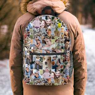 Fotocollage für die ganze Familie, 24-polige Puzzl Bedruckter Rucksack