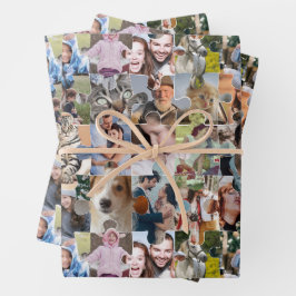 Fotocollage für die ganze Familie, 24-polige Puzzl Geschenkpapier Set