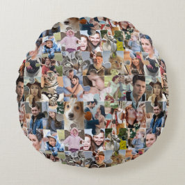 Fotocollage für die ganze Familie, 24-polige Puzzl Rundes Kissen