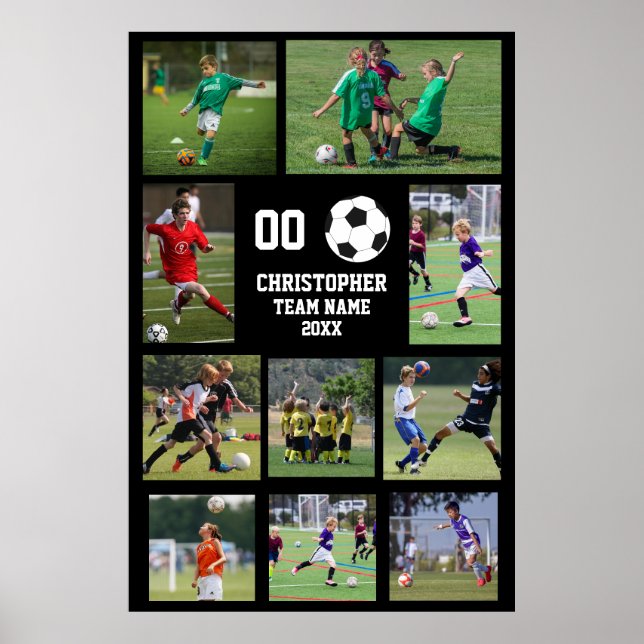 Fotocollage für Fußballteam Poster (Vorne)