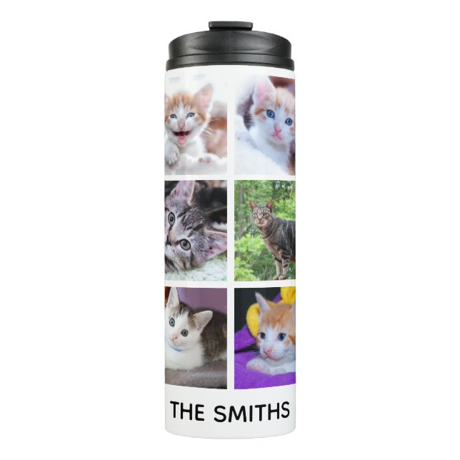 Fotocollage für Haustiere Thermosbecher (Vorderseite)