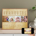 FotoCollage - Großkinder machen das Leben rustikal Poster<br><div class="desc">Erstellen Sie Ihre eigene Collage für Ihre Großeltern. Dieses rustikale, Vintage Poster in neutraler, antiker Creme wird mit jedem Dekor und allen Großeltern Liebe mit Fotos ihrer Enkel großartig aussehen. Der Wortlaut lautet "Enkel machen das Leben groß" und umrahmt den Foto. Die Vorlage ist für das Hinzufügen von eigenen Bildern...</div>