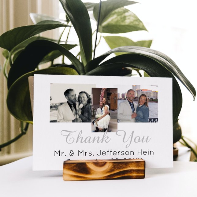 Fotocollage-Hochzeit mit Handschrift Vielen Dank Postkarte (Von Creator hochgeladen)