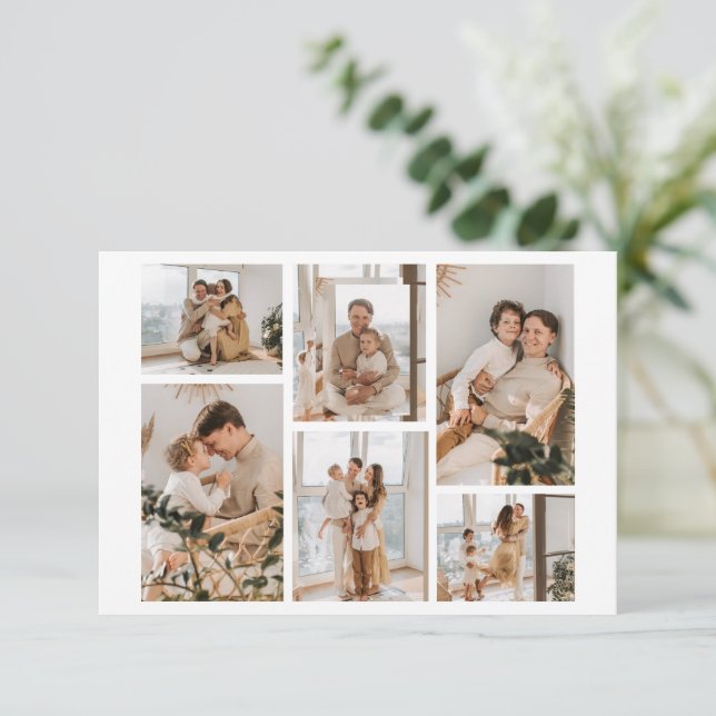 Fotocollage-Ideen für Geschenke erstellen 6 Fotos Dankeskarte (Stehend Vorderseite)
