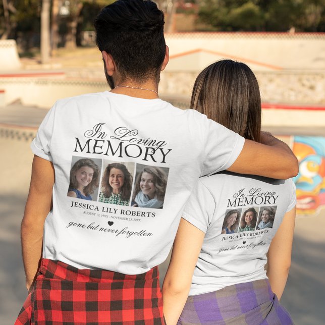 FotoCollage in Love Memory Memorial T-Shirt (Von Creator hochgeladen)