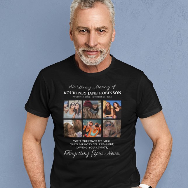 FotoCollage in Love Memory Memorial T-Shirt (Von Creator hochgeladen)