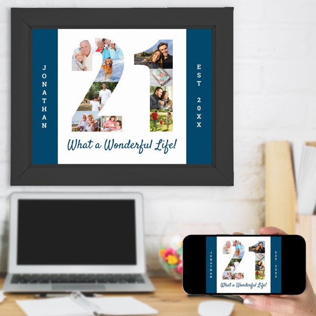 FotoCollage in Nummer 21 Form für den 21. Geburtst Poster (Von Creator hochgeladen)