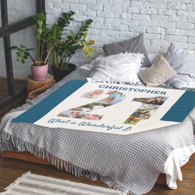 FotoCollage in Nummer 21 Form für den 21. Geburtst Sherpadecke (Von Creator hochgeladen)